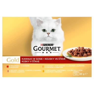 GOURMET Gold Multipack kousky ve šťávě 12 x 85 g