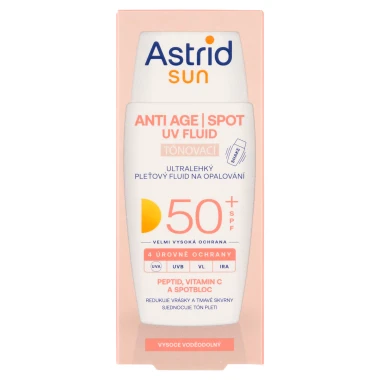 Astrid Sun Anti Age tónovací ultralehký pleťový fluid na opalování SPF 50+ 40 ml