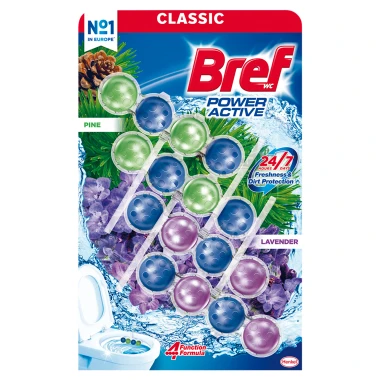 Bref Power Aktiv Pine Lavender Tuhý WC blok 4 x 50 g