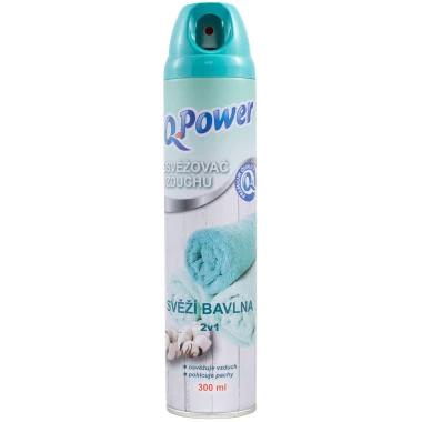 Q-Power osvěžovač vzduchu svěží bavlna 2v1 300 ml
