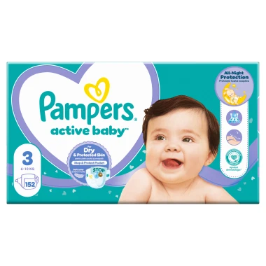 Pampers Active Baby, vel. 3, 152 ks