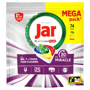 Jar Our 30 Minute Miracle Platinum Plus Kapsle do myčky nádobí 74 ks