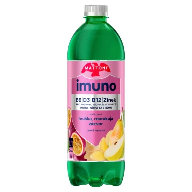 Mattoni Imuno s příchutí hruška, marakuja zázvor jemně perlivá 0,7 l