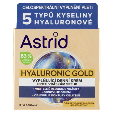 Astrid Hyaluronic Gold vyplňující denní krém proti vráskám SPF 10 50ml
