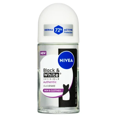 Nivea Black & White Invisible Authentic Kuličkový antiperspirant 50 ml