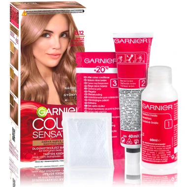 Garnier Color Sensation permanentní barva na vlasy 8.12 Světlá Roseblond, 60+40+10ml