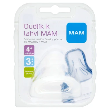 MAM Silikonový dudlík k lahvi 3 rychlý různé barvy