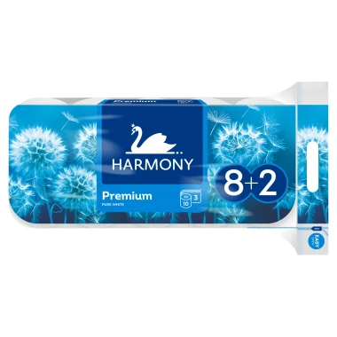 Harmony Premium Pure White Toaletní papír 3 vrstvy 10 ks