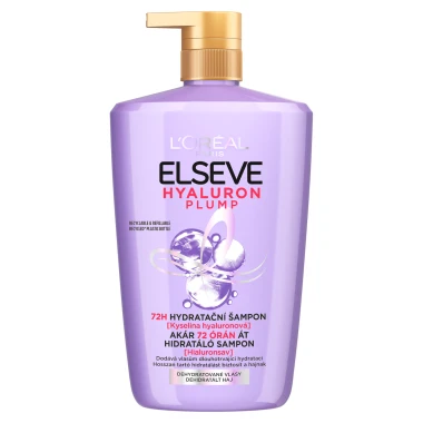 L'Oréal Paris Hyaluron Plump 72 H hydratační šampon s kyselinou hyaluronovou, 1000 ml