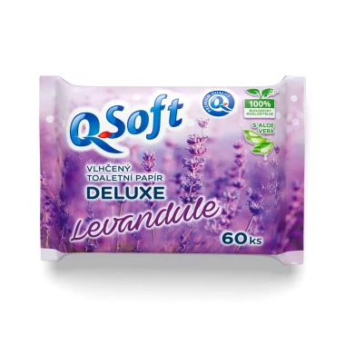 Q-Soft Vlhčený toaletní papír Deluxe Levandule 60 ks