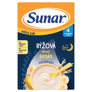 Sunar Mléčná kaše na dobrou noc rýžová příchuť banán 210g