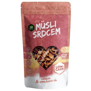 TOPNATUR Low Carb Müsli srdcem Vanilka&Himalájská sůl 350g
