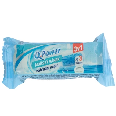 Q-Power WC kostka náhradní náplň Mořský Vánek 3v1 40 g