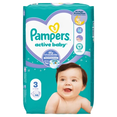 Pampers Active Baby, vel. 3, 66 ks
