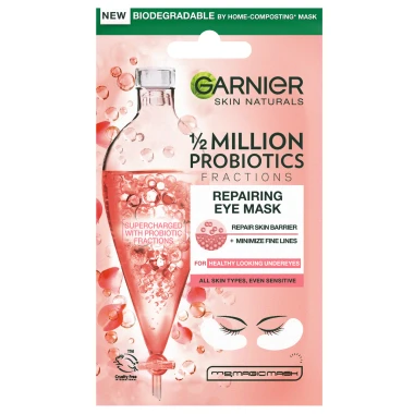 Garnier Skin Naturals regenerační oční textilní maska s probiotickými frakcemi, 6 g