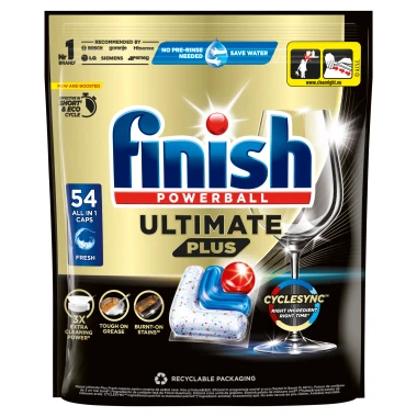 Finish Ultimate Plus kapsle do myčky nádobí - Fresh 54 ks