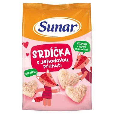 Sunar srdíčka s jahodovou příchutí 50 g