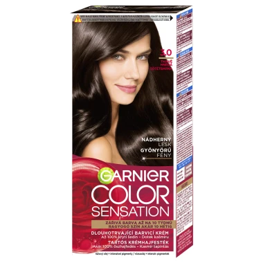 Garnier Color Sensation Permanentní barva na vlasy 3.0 tmavě hnědá, 60+40+10ml
