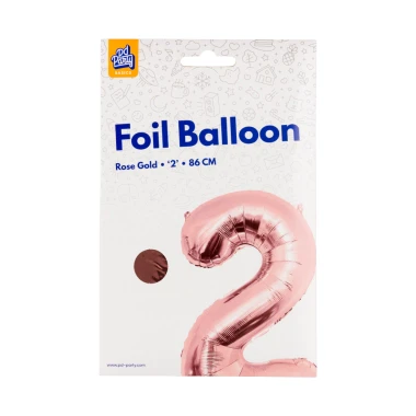 PD Party Fóliový balónek č. 2 zlatá růžová, 86 cm