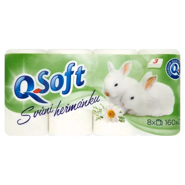 Q-Soft Toaletní papír s vůní heřmánku 3vrstvý 8 ks