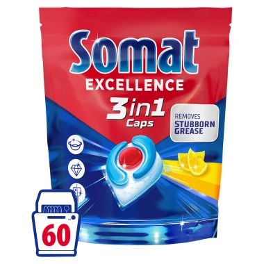 Somat Excellence 3in1 Lemon Fresh Kapsle do myčky nádobí 60 ks 