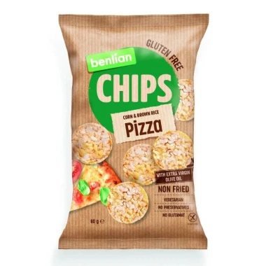 Benlian kukuřičné a rýžové chipsy pizza 60 g