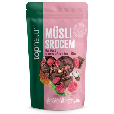 Topnatur Müsli srdcem malina & belgická čokoláda 250 g
