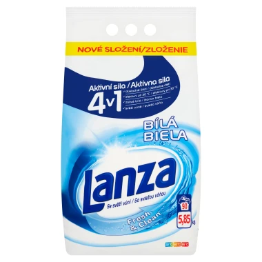Lanza Fresh & Clean Bílá Prací prášek na bílé prádlo 90 PD