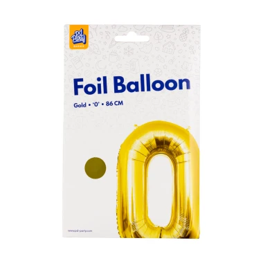 PD Party Fóliový balónek č. 0 zlatá, 86 cm
