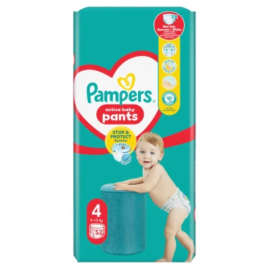 Pampers Active Baby Pants, vel. 4, 52 ks