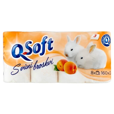 Q-Soft Toaletní papír s vůní broskví 3vrstvý 8 ks