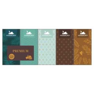 Harmony Premium Extra Soft Papírové kapesníky 4 vrstvy 10 x 9 ks