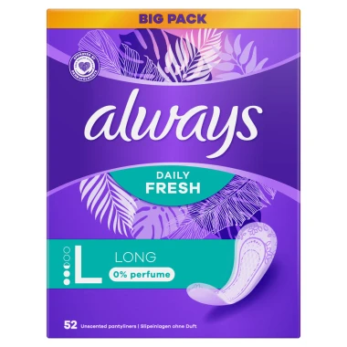 Always Daily Fresh Long Intimky 0 % parfemace 52 ks