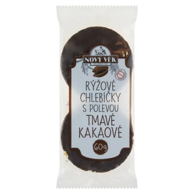 Nový Věk Rýžové chlebíčky s polevou tmavé kakaové 60g