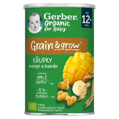 GERBER Organic BIO křupky s mangem a banánem 35 g