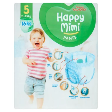 Happy Mimi Pants plenkové kalhotky 5 (11-25kg) 16 ks