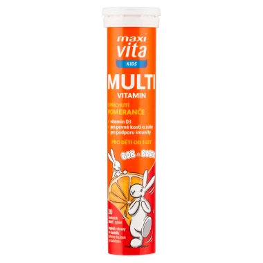 Maxi Vita Kids Multivitamin s příchutí pomeranče 20 šumivých tablet