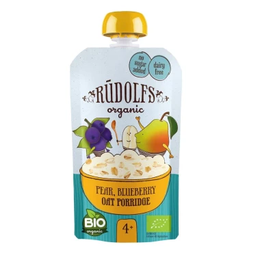Rudolfs BIO kapsička Hruška, borůvka, celozrnná ovesná kaše 110 g