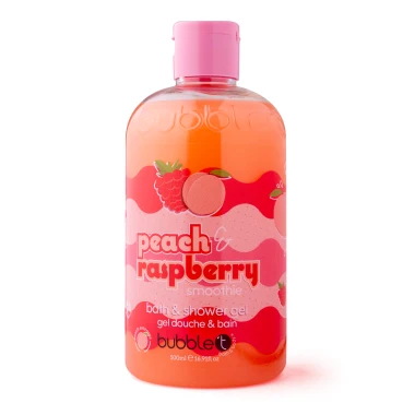 Bubble T Broskvovo-malinový sprchový gel a pěna do koupele Smoothie 500 ml