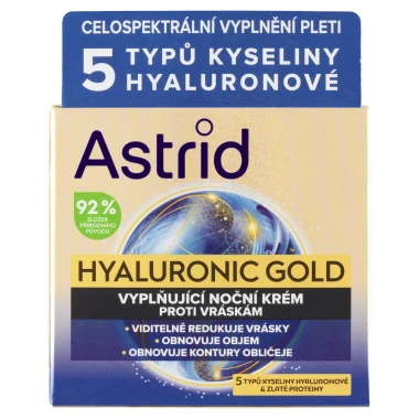 Astrid Hyaluronic Gold vyplňující noční krém proti vráskám 50ml