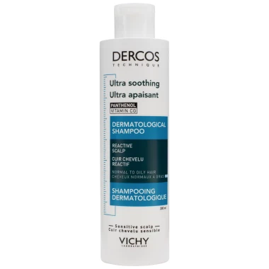 Vichy Dercos Ultra Soothing zklidňující šampon na normální až mastné vlasy 200 ml