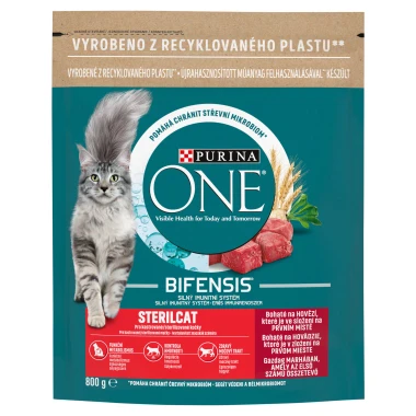 Purina ONE Bifensis Sterilised granule pro kočky hovězí 800g