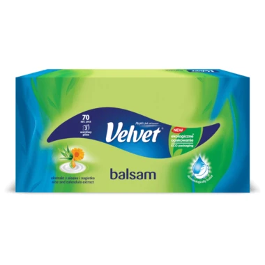 Velvet Balsam kosmetické kapesníky 3vrstvé 70 ks