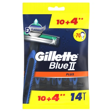 Gillette Blue II plus Pánská jednorázová holítka 10 + 4 ks