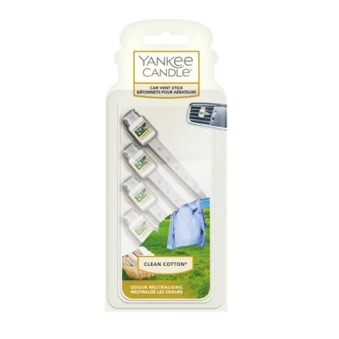 Yankee Candle Car Vent Stick 4ks Clean Cotton