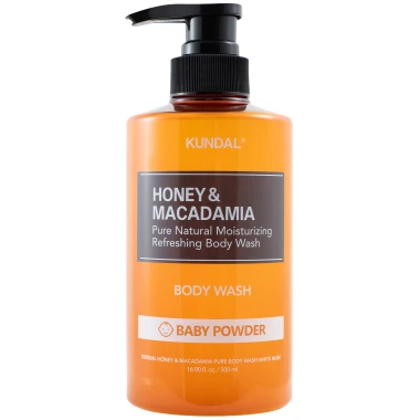 KUNDAL Honey & Macadamia Pure Natural sprchový gel Baby Powder 500 ml