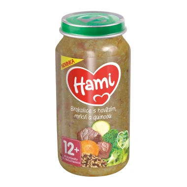 HAMI masozeleninový příkrm Brokolice s hovězím, mrkví a quinoou 250 g