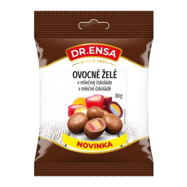 Dr.Ensa Ovocné želé v mléčné čokoládě 80 g