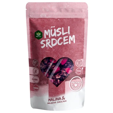 Topnatur Müsli srdcem malina&belgická čokoláda 250g.