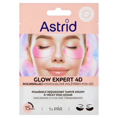 Astrid Glow Expert 4D rozjasňující hydrogelové polštářky pod oči 1 pár